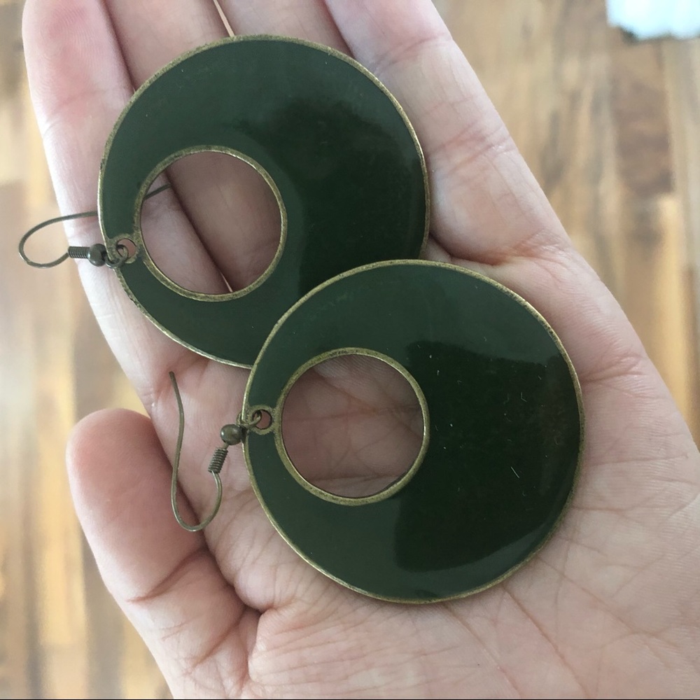 Target Green Circlular Earrings